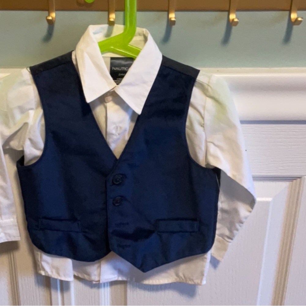 Nautica Dark Blue Vest with White Shirt